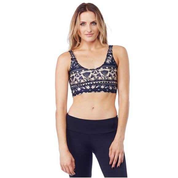 Teeki Crop Top Sze XS/S Yoga Pilates Moon Flower Lover Style Anti Microbial Gym - Picture 7 of 7